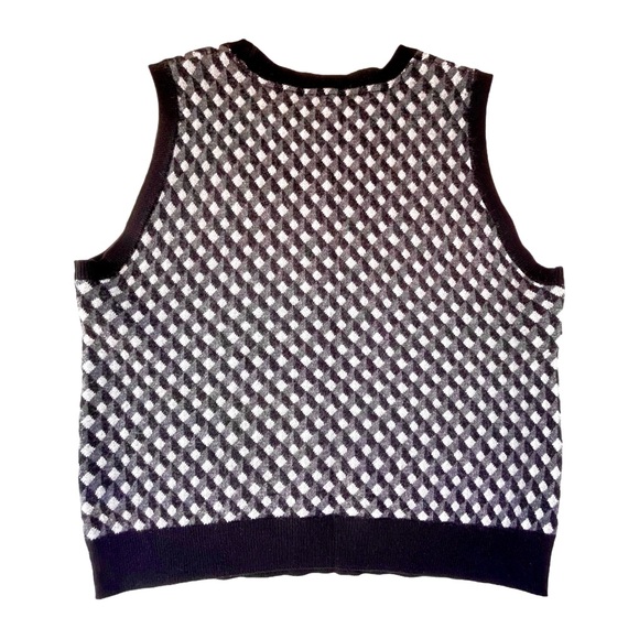 Simons Contemporaine Geo Mosaic Vest, Wool Blend, Grey and Black, Size Medium - Picture 2 of 6